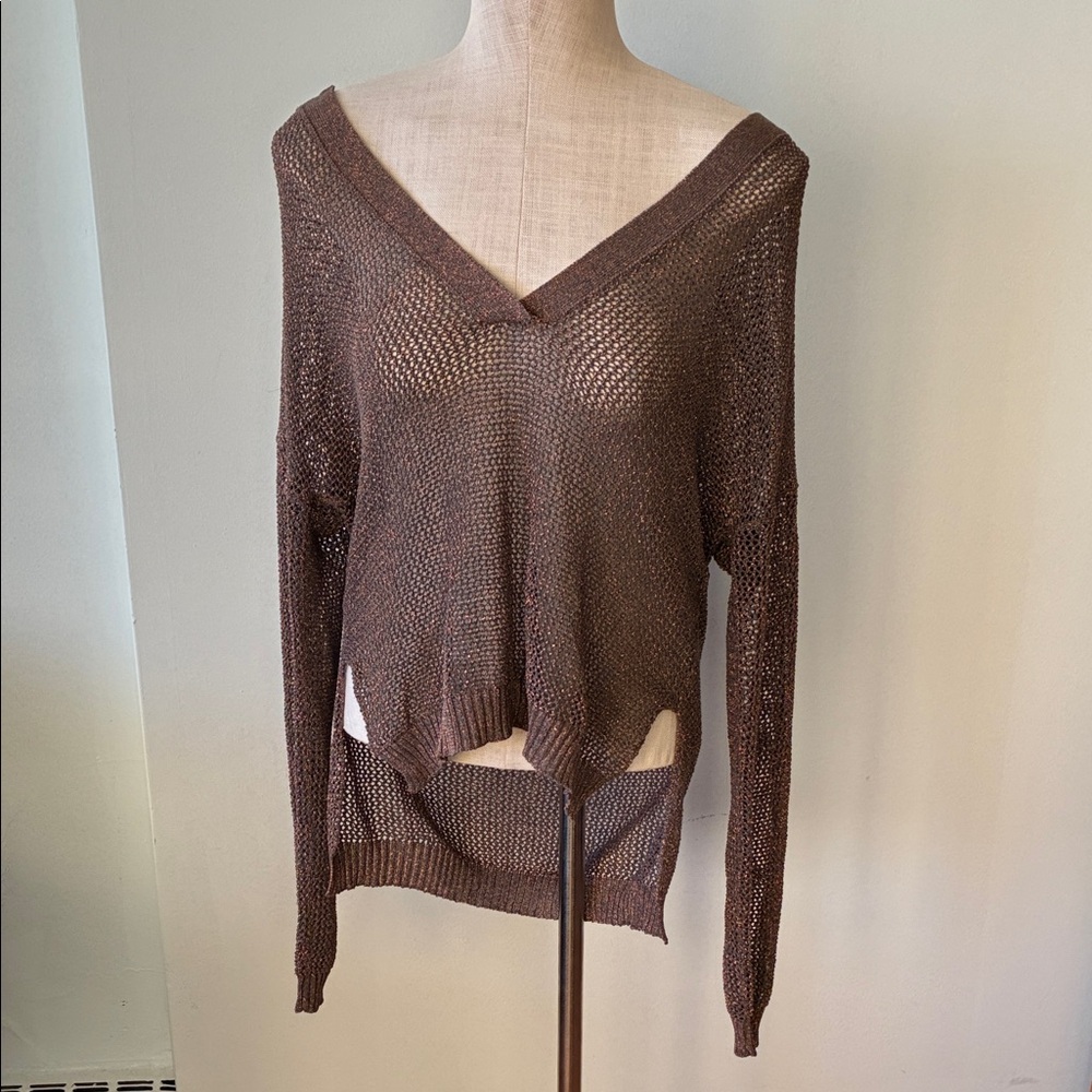Falconeri  bronze knit v neck Sweater
